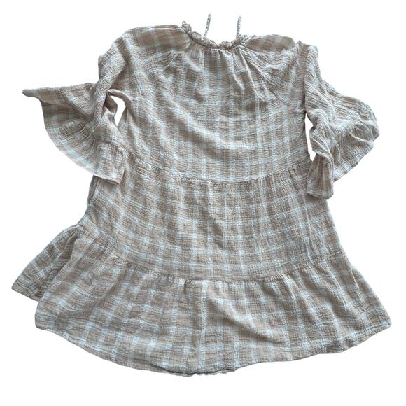Show Me Your Mumu WOMEN'S VIOLA BEIGE‎ PLAID PRINT MINI DRESS XS - Picture 7 of 9